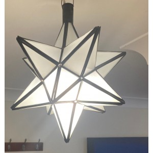 Moroccan Star Lampshade with white glass from Marrakesh - 2 sizes
