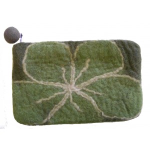 Large Felt Flower purse - Handmade - 100% wool - various colours - Fairtrade