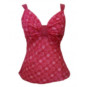 Pink Cotton Strappy Top - 100% Cotton Beautiful  Geometric Karen Print - Fair Trade