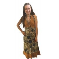 Feminine Mustard Paisley Print Yvetta Summer Dress - Fair Trade 100% Cotton 