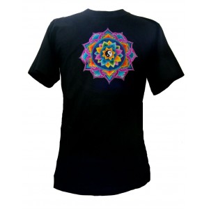 Fair Trade Embroidered Yin Yang Mandala T Shirt ( Black T Shirt)