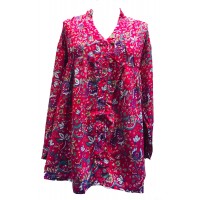 Pink Floaty Loose Fit Pleated Blouse - Fair Trade