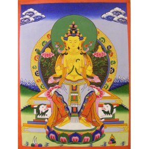  Genuine Original Tibetan Buddhist Thangka Painting -  White Tara, Goddess of Compassion - Fair Trade